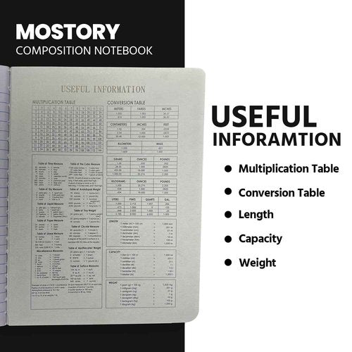 MOSTORY Pack 50 Bulk Composition Notebook - College Ruled 200 Pages (100 Sheets), Size 7.5" x 9.75", Bulk School Supplies, Office, Bulk Notebooks for School, Writing Journal Notebook with Lined Paper