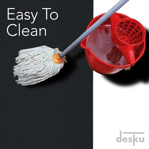 DESKU Super Oval Desk Chair Mat – Heavy-Duty PVC Mats for Hard Floor Protection, Black, 46" x 58" Inches, Made in The USA