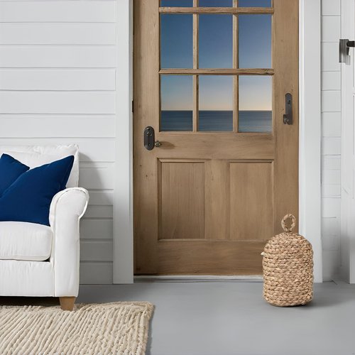 PEMAR Natural Wicker Door Stopper with Handle, Decorative Door Stop, Heavy Indoor Doorstop, Rustic Farmhouse Blocker Jammer 5.1''D x 7.5''H (Seagrass)