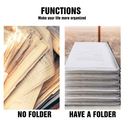 EOOUT 54pcs Mesh Zipper Pouch, Includes 30pcs 8 Sizes Bags and 24pcs A4 Sizes Zipper Bag for Home Office Supplies