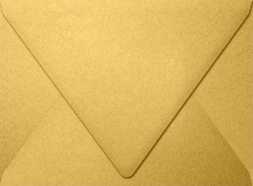LUXPaper A7 Contour Flap Invitation Envelopes | 5 1/4" x 7 1/4" | Gold Metallic | 80lb. Text | 250 Qty