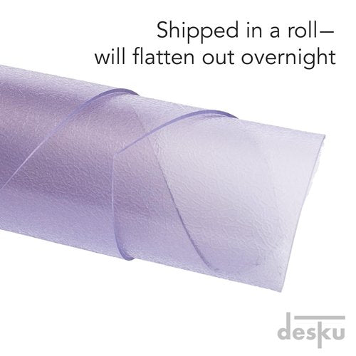 DESKU Rounded Triangle Desk Chair Mat – Heavy-Duty PVC Mats Optimised for Hard Floor Protection, Clear, 46x50 Inches, Made in The USA
