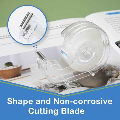JEFURE 36 Pcs Transparent Tape with Dispenser, 0.7 in x 1000 in Clear Tapes and Refillable Dispensers, Office Tape Rolls with Dispenser Bulk for Craft Jobs, Gift Wrapping, Repairing, Home and School