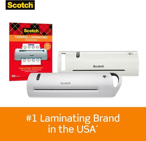 Scotch Thermal Laminating Pouches - 8.9 x 11.4-Inches, 5 Mil Thick, 100-Pack | Includes Scotch PRO Laminator Bundle