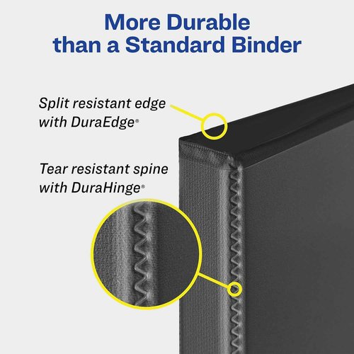 Avery Durable View 3 Ring Binders, 3" EZD Rings, 6 White Binders (09701)