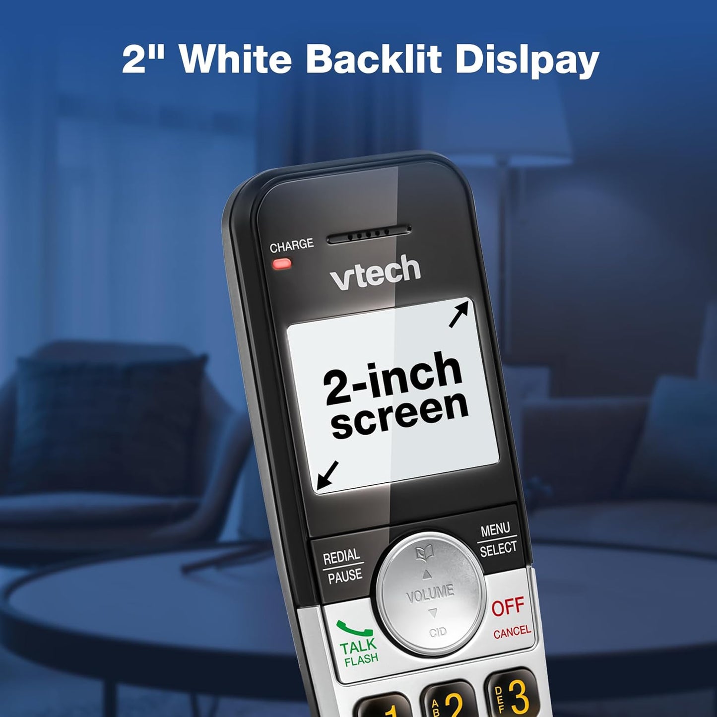 VTech Cordless Phone - 2-Handset System with Large Display & Big Buttons | DECT 6.0, Caller ID, Full Duplex Speakerphone