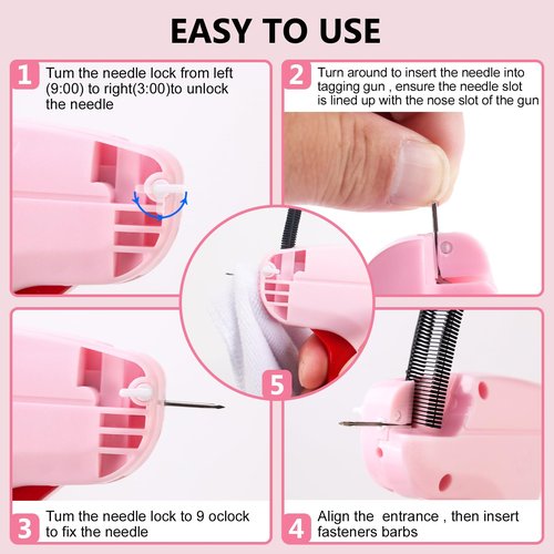 Stitch Gun for Clothes Comes with 6 Fine Needles,4000 Pcs Micro Fasteners(2000 White & 2000 Black).Stitch Gun Quick Clothing Fixer,Speedy Clothing Fixer