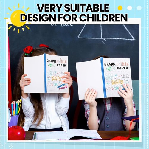 Ctosree Graph Paper Composition Notebook - 1/2 Inch Squares, 8.5 x 11 Inches | Perfect for Kids' School Supplies