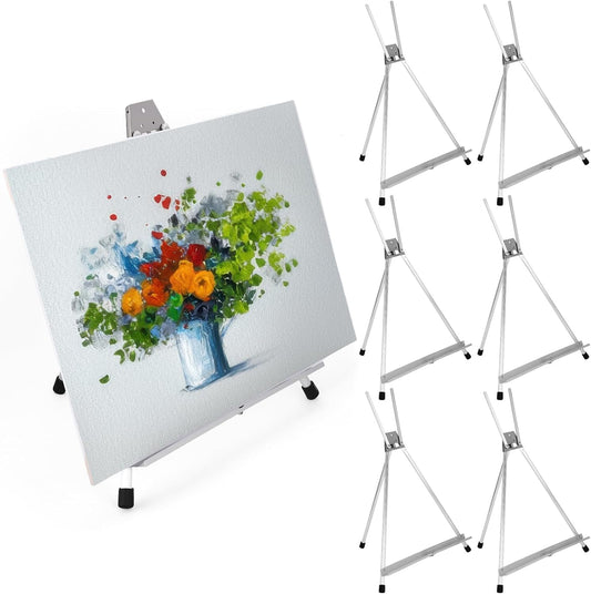 Zonon Adjustable Aluminum Tabletop Display Easel - 6 Pcs, 15'' to 21'' for Painting & Art