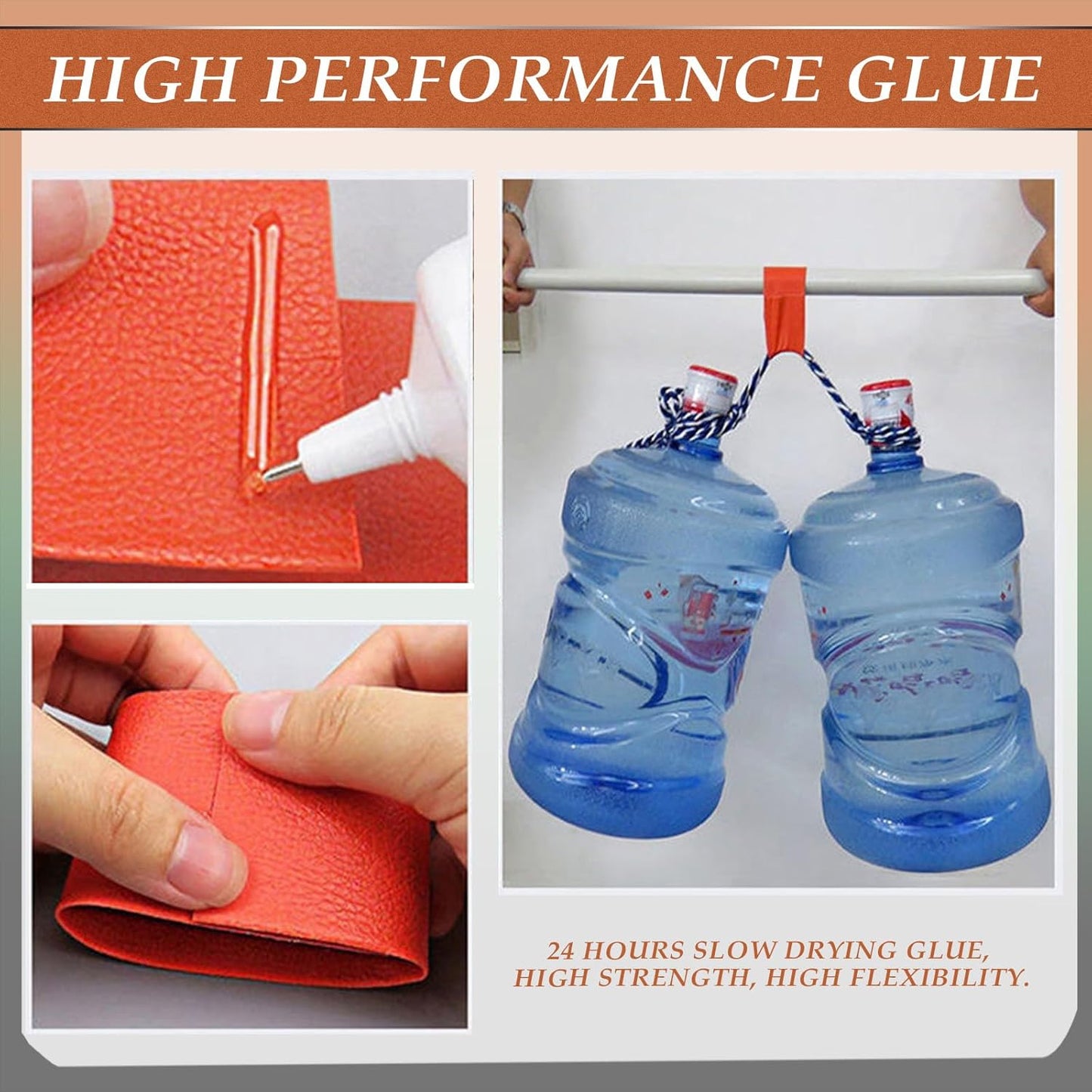 Skiennix Leather Glue - 60g Permanent Clear Adhesive for Bonding Leather to Various Materials