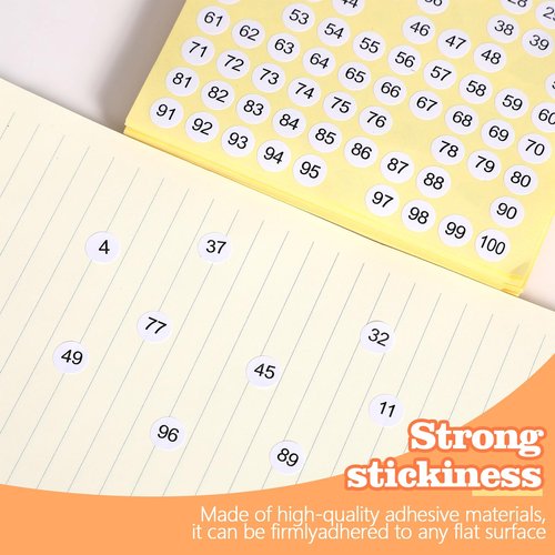 7500 Pcs 1-500 Number Stickers, 15 Sets Consecutive Round Labels, 0.4 Inch Self-Adhesive Small Number Decals Inventory Stickers for Indoor Outdoor Organizing, Storage, Boxes