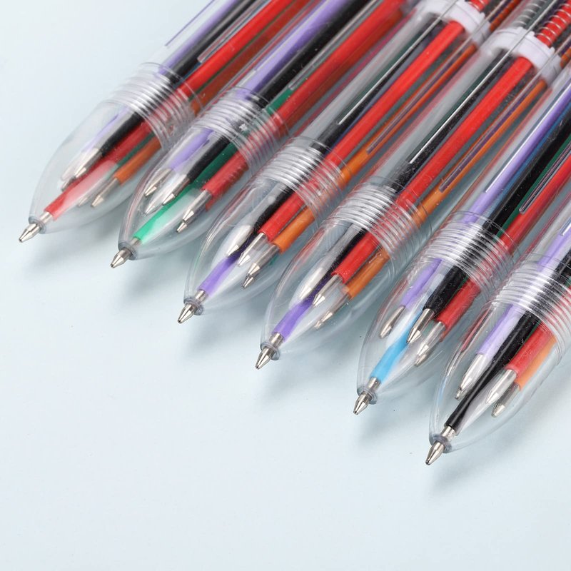 Ohlove 25Pcs 6-in-1 Retractable Ballpoint Pens for Office School Supplies Students Children (0.5mm)