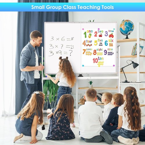 Maxtek Rolling Whiteboard - 48x36 Large Magnetic Double-Sided Dry Erase Board on Wheels | Perfect for Home, Office, and School