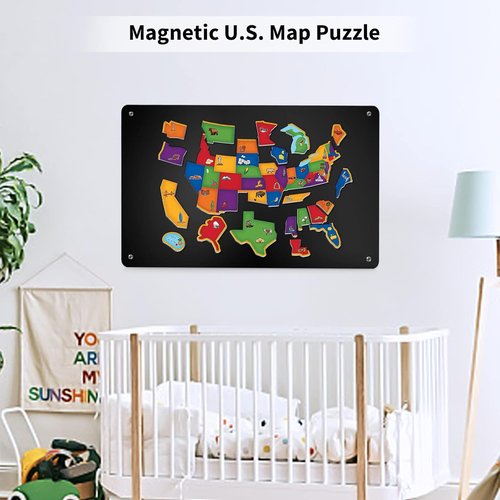 Magnetic Board by [Brand Name] - 17.7" x 11.8" Black Metal Bulletin Board for Photos, Notes & More