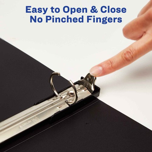 Avery Hanging Storage Flexible 3 Ring Binders, 1" Round Rings, 175-Sheet Capacity, Black, 4 Pack (17708)