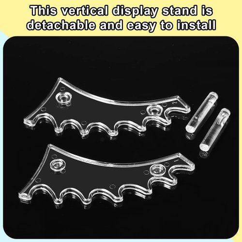 Marspark 10 Pcs Plastic Pen Holder Stand 6 Slots Pen Display Stand Eyebrow Pen Stand Make up Brush Holder Horizontal Pen Display Brush Rack Organizer for Home Office Use (Clear)