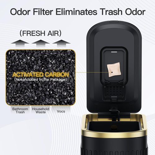 CEROELDA Slim Bathroom Trash Can with Lid Soft Close, 10 Liter/2.6 Gallon Stainless Steel Small Garbage Can, Step Pedal, Slim Metal Wastebasket for Toilet, Office, Bedroom (E-Black)