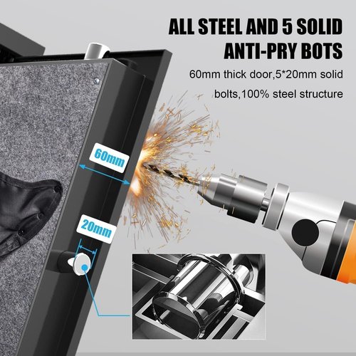 Marcree Biometric Gun Safe - Quick Access Fingerprint Safe for Rifles & Pistols | Dual Alarm System, No Assembly