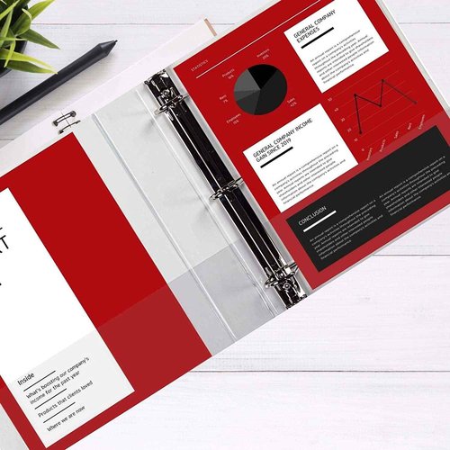 3 Ring Binder, 3" Professional Angle D-Rings, Presentation Folder for Standard Pages with Inside Pockets, Customizable Clear View White Binder (6 Pack)