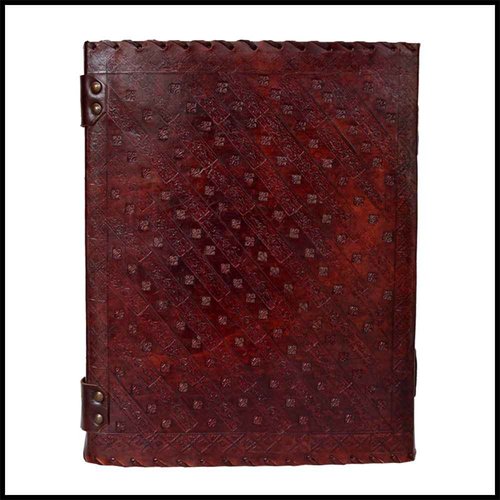 TUZECH Leather Journal & Handmade Paper Diary Notebook Journal for Personal Use or Gift,Office Supplies, Book of Shadows,Daily Notepad for Men & Women With Leather Bound Size (10 x 13 inches, Brown)