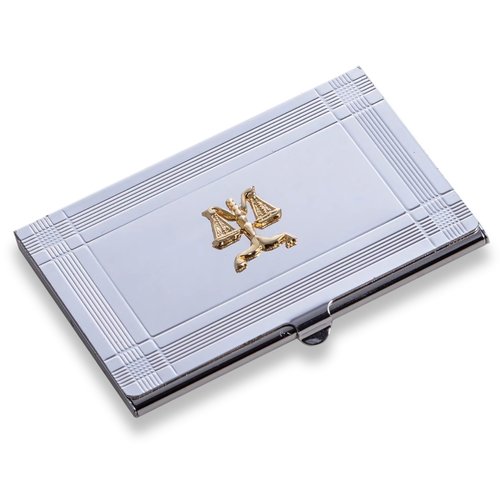 Bey-Berk Legal Lawyer Business Card Case Holder Silver Plated D156L