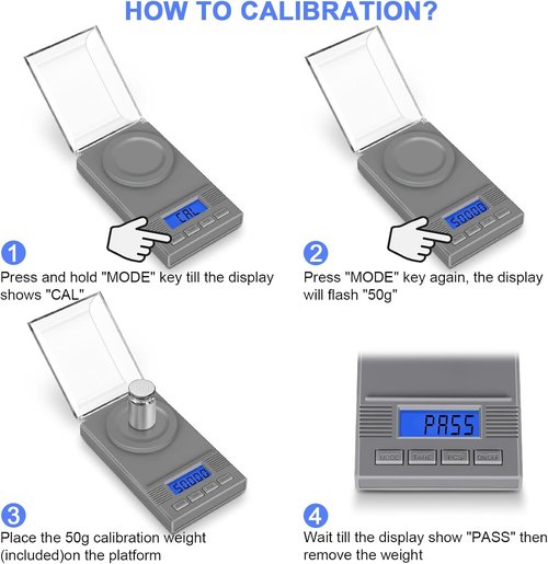 Fuzion Milligram Scale - 50g Capacity | Precision Digital Scale with LCD Backlit Display & Tare Function