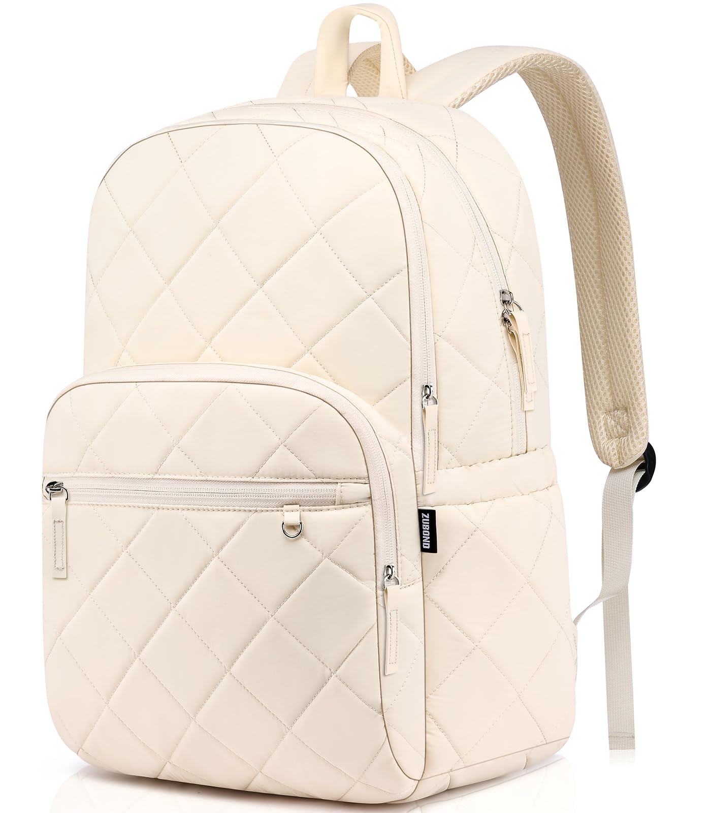 ZUBOND Backpack for Women, Quilted Puffer Casual Daypack, College School Backpack for Girls, Water-Resistant Bookbag for 15.6 Inch Laptop