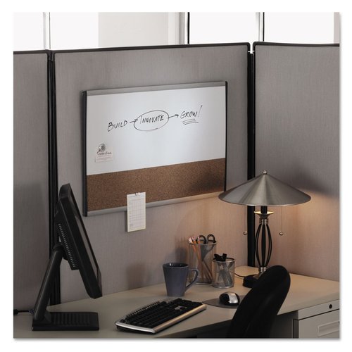 Quartet Arc Cubicle Combination Board, 30" x 18", Whiteboard/Cork Surface, Aluminum Frame (ARCCB3018)