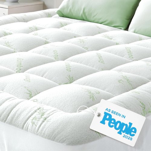 Niagara Ultra Soft Full Size Mattress Topper - Bamboo Viscose Pillow Top for Back Pain Relief | Naturally Cooling, Fits 6-18" Mattresses, 600GSM, Green