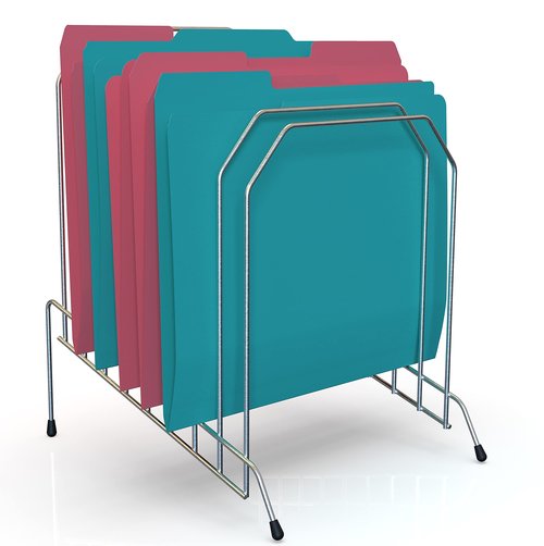 1InTheOffice Metal Incline Desk File Sorter, File Sorter, File Sorter for Desk, File Sorter Organizer. 8-Compartments, Chrome