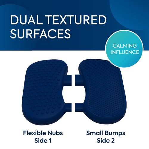 Bouncyband Wiggle Feet, Dark Blue, 1 Pack – Sensory Foot Cushion Quietly Facilitates Movement to Help Improve Concentration - 12” x 9” x 2.5” Sensory Tool, Ideal for The Classroom, Work, or at Home