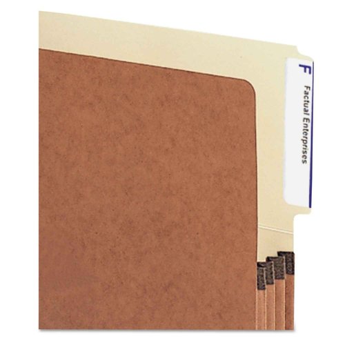 Smead End Tab File Pocket, Reinforced 4"-High Tab Top Position, 3-1/2" Expansion, Legal Size, Redrope with Manila Liner, 10 per Box (74624)