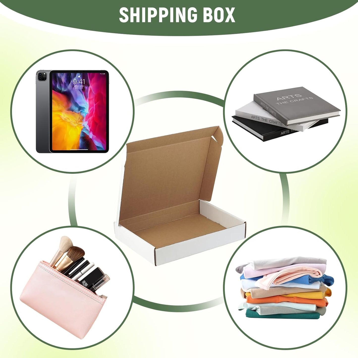 White Corrugated Cardboard Shipping Boxes Set of 5 - 12"x9"x2" Literature Mailers