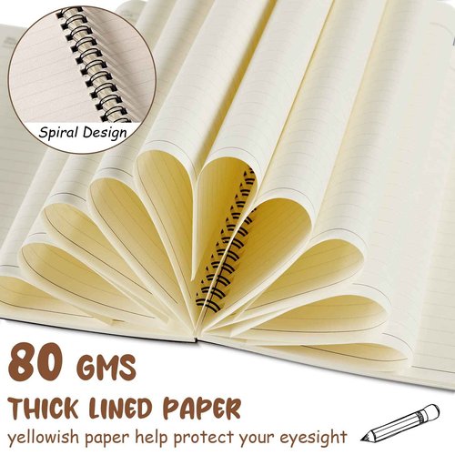 Eersida 20 Pack A5 Spiral Notebook College Ruled Spiral Notebook Bulk 5.5 x 8.3 Inch Hardcover Notepads Lined Travel Writing Journal Notepad, 50 Sheets 100 Pages(Black)