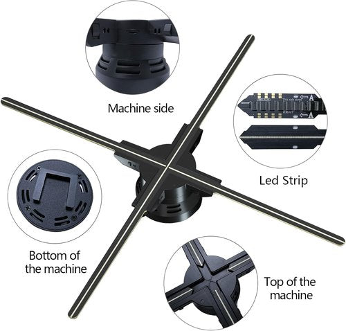 Skiennix 3D Hologram Fan - 31.5 Inch Hi-Resolution 928 HD LED Beads | APP, Bluetooth Audio & WiFi Support