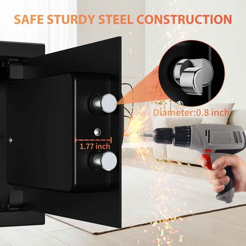 KABISAFE Safe, 1.0 Cubic Ft Anti-Theft Safe Box with Digital Keypad Key Lock for Home Office Hotel Document Jewelry Money Storage