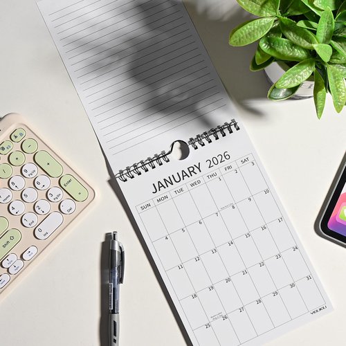 Yibukiu Small Wall Calendar 2025-2027, 6''x9'' Mini Calendar July 2025 to June 2027, 24 Months Minimalist Little Notepad Calendar for Fridge, Work, Desk