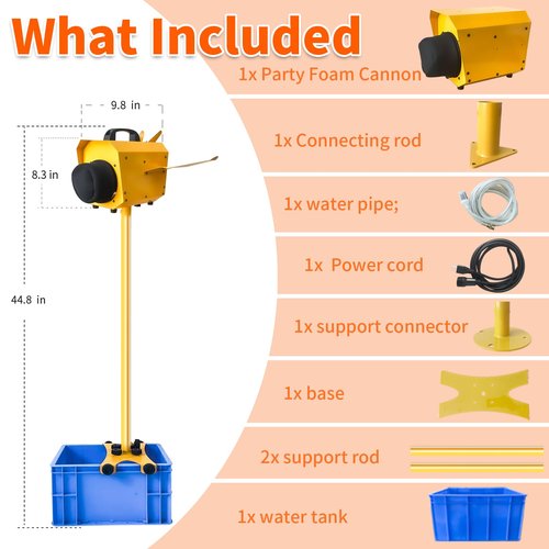 BIPOLARLIGHT Foam Machine for Party, Party Foam Machine with Water Tank, Foam Cannon for Garden, Pool, Indoor, Birthdays, Celebrations, and Backyard Events