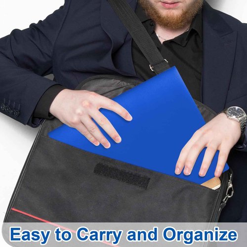 EEHZTSI 60-Pack Plastic Folders with Pockets,2-Pocket Poly Folders Holds 8-1/2" x 11" Paper for School/Office/Home, Blue