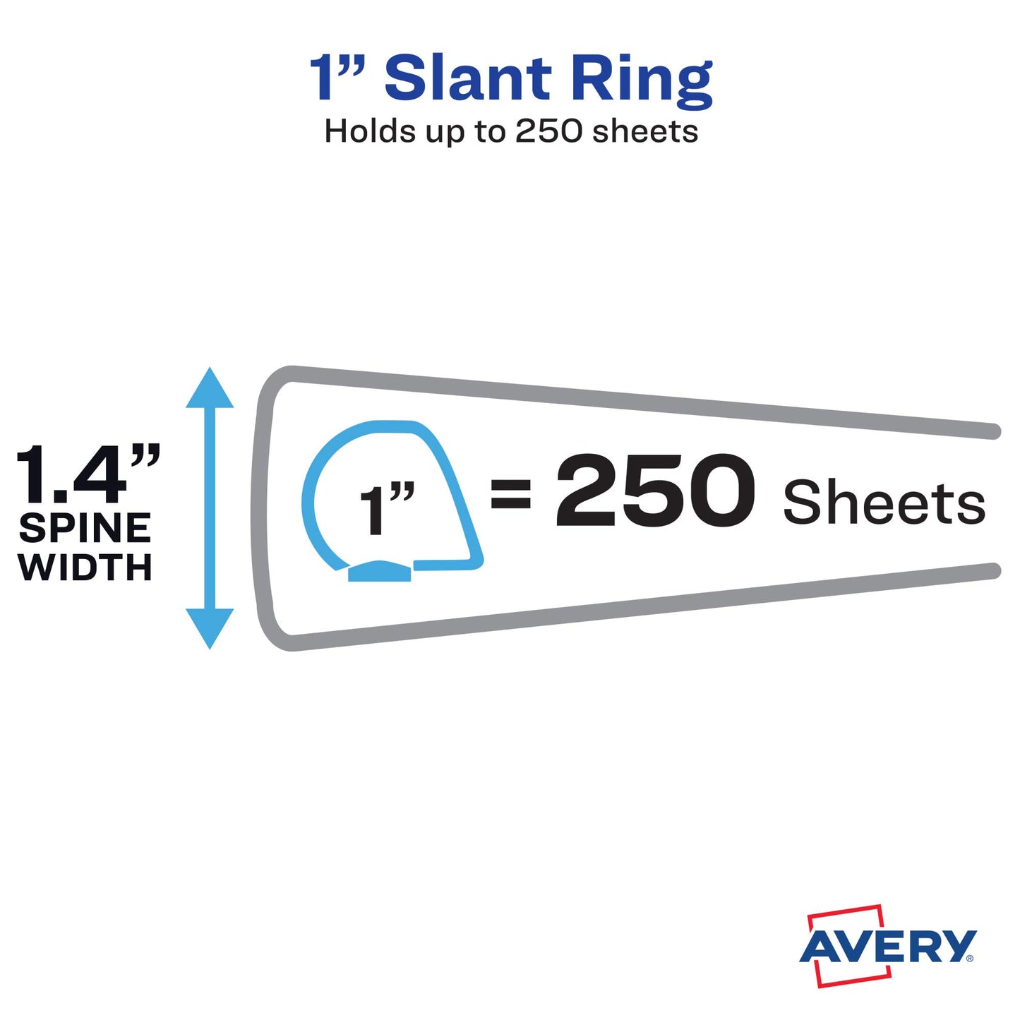 Avery Heavy-Duty View 3 Ring Binder, 1 Inch One Touch Slant Rings, 250-Sheet Capacity, DuraHinge, 1.4 Inch Wide Spine, Customizable Clear Cover and Spine, 1 Orchid Purple Binder (79272)