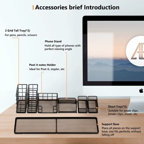 Pen Holder for Desk, Rotating Pencil Holder, Cup Holder for Desk Office, Pen Organizer in Black (Jet Black)
