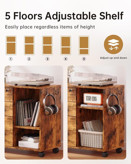 Skiennix 3 Drawer File Cabinet - Home Office Storage with USB Charging Port & Lockable Design