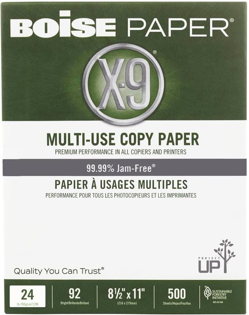 Boise® X-9® Multi-Use Printer & Copy Paper - 1 Ream, White, 500 Sheets, 24 Lb, 92 Brightness