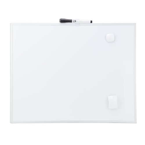 U Brands Magnetic Dry Erase Board Value Pack, 16 x 20 Inches, Silver Aluminum Frame (736W00-04) & Magnetic Dry Erase Board Eraser, Felt Bottom Surface, 4.5 x 2.25 x 1 Inches - 581U04-16