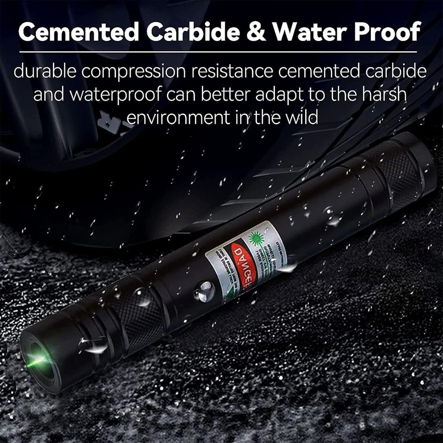 IVVTRYI Long Range High Power Tactical Green Beam Flashlight Laser Pointer rechargeableUSB Laser Pointer Cat Toys with Star Cap Adjustable Focus for Teaching Outdoor Hunting