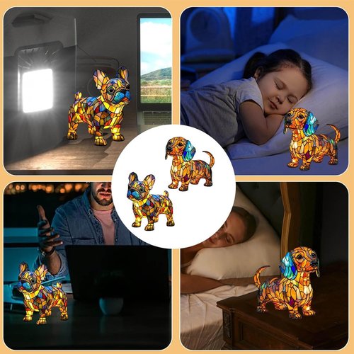 Dachshund Night Light - Cute Dog Theme LED Art Lamp with Warm Ambient Light, Beautiful Gift for Dog Lovers, Bedside/Desk/Nursery Decoration with Warm Ambient Light (Dachshund) (Dachshund Lamp)