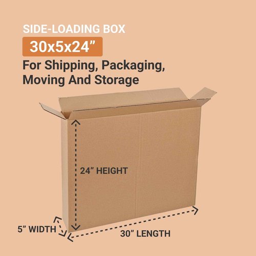 AVIDITI Shipping Side Loading Boxes Large, 30"L x 5"W x 24"H 10-Pack | Corrugated Cardboard Box for Packing, Moving and Storage 30x5x24