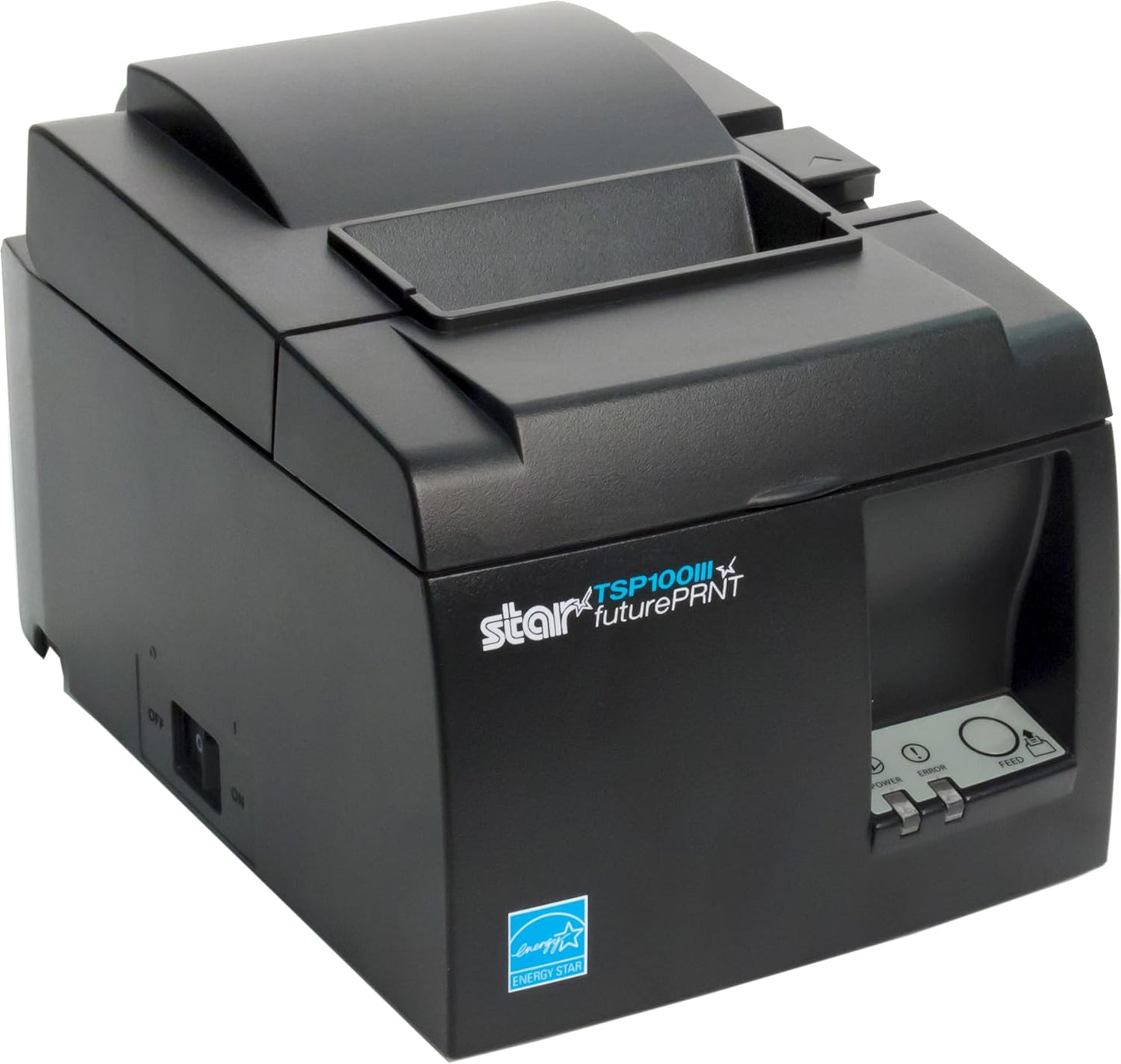 Star Micronics TSP143IIIBi Bluetooth Thermal Receipt Printer - Auto-Cutter, Internal Power Supply | Gray for iOS, Android, Windows