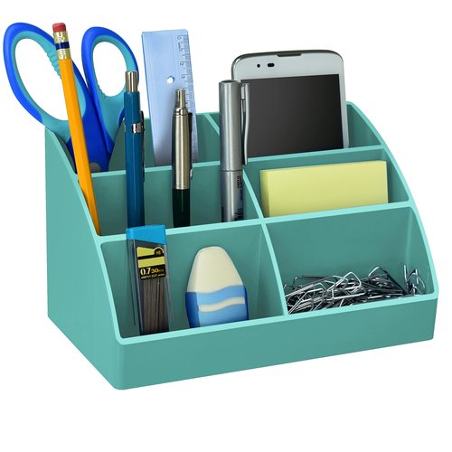 Acrimet Desktop Organizer - Easy Organizer Caddy Holder for Office, Home and School use (Plastic) (Solid Green Color)