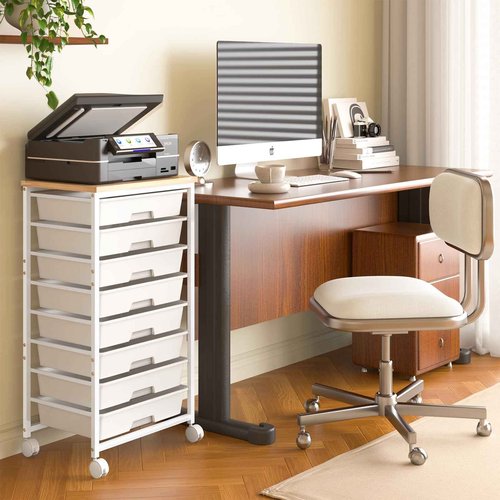 LABUK Rolling Storage Cart with Drawers Utility Cart Plastic Organizers for Classroom Dorm Office Bathroom, Makeup Palettes, Cosmetics, Nail Polish Organizer